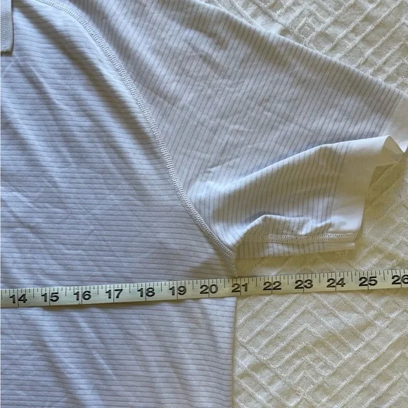 Lululemon Evolution Short Sleeve Polo Slim Fit Mens Large Pinstriped - Picture 8 of 10